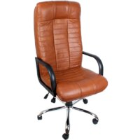 Деловая обстановка Атлант Стандарт хром (Мадрас 2001 коричневый, кожа люкс)