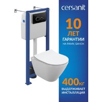 Cersanit City Smart CO DPL EO Slim (с кнопкой Twins 64117 стекло черное) Image #2