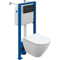 Cersanit City Smart CO DPL EO Slim (с кнопкой Twins 63534 черный/золото)