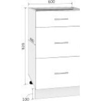 Кортекс-мебель Корнелия Лира НШ60р3ш без столешницы (дуб сонома) Image #3