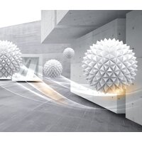 ФабрикаФресок 3D Шары и бетонные стены 863270 (300x270)