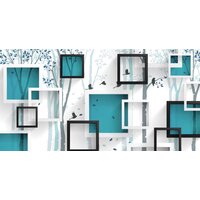 ФабрикаФресок Бирюзовые квадраты 635270 (500x270)