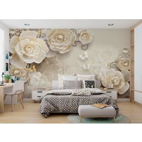 ФабрикаФресок 3D Цветы с бабочками 875270 (500x270) Image #4