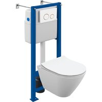 Cersanit City Smart CO DPL EO Slim (с кнопкой Twins 63535 белый/золото)