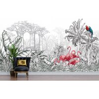 ФабрикаФресок Контрастные фламинго и попугаи 285270 (500x270) Image #3