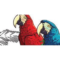 ФабрикаФресок Контрастные фламинго и попугаи 283270 (300x270) Image #2