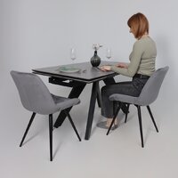 Lepremo AV 2122 МДФ+керамика раздвижной 1400-2000x850 (серый матовый Larka Grey/черный) Image #3