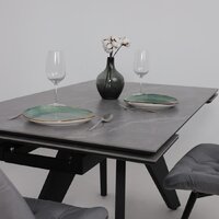 Lepremo AV 2122 МДФ+керамика раздвижной 1400-2000x850 (серый матовый Larka Grey/черный) Image #6