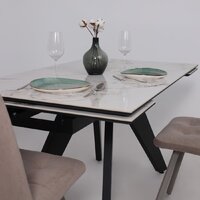 Lepremo AV 2122 МДФ+керамика раздвижной 1400-2000x850 (натуральный глянцевый Gold Jade/черный) Image #6