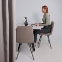 Lepremo AV 2122 МДФ+керамика раздвижной 1400-2000x850 (натуральный глянцевый Gold Jade/черный) Image #2