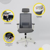 AksHome Arcus (сетка/ткань, серый/белый полиамид) Image #4