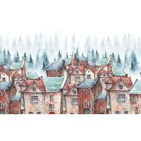 ФабрикаФресок Акварельные Домики для детей 124265 (400x265) Image #1