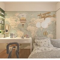 ФабрикаФресок Карта детская с самолетами 044265 (400x265) Image #4