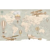 ФабрикаФресок Карта детская с самолетами 044265 (400x265)