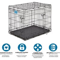 Midwest Life Stages для собак 77.9x49x54.5см 1630DD (2 двери,черный) Image #6