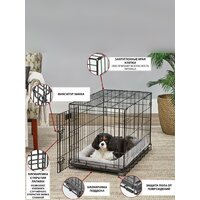 Midwest Life Stages для собак 77.9x49x54.5см 1630DD (2 двери,черный) Image #8