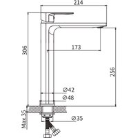 Lauter 21454 + Reef 21CK8678BS + сифон 21635B (черный матовый) Image #6