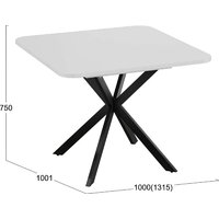 Трия Лиссабон тип 1 1000-1315х1001х750 (черные опоры/белый) Image #5