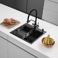 ARFEKA ECO AR мойка 500*500, коландер, дозатор BLACK DECOR MILLET GRAINS