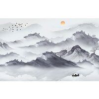 ФабрикаФресок Акварельная Япония и горы 174265 (400x265)