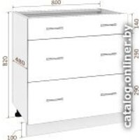 Кортекс-мебель Корнелия Лира НШ80р3ш без столешницы (венге) Image #3