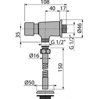 Alcaplast Кнопочный сливной вентиль 1/2" ATS001 Image #2