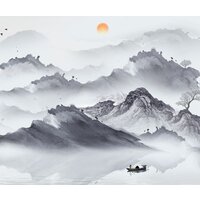 ФабрикаФресок Акварельная Япония и горы 173265 (300x265)