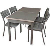 Древпром Денвер со стульями Дункан (графит/графит/темно-серый)