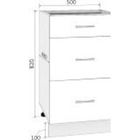 Кортекс-мебель Корнелия Лира НШ50р3ш без столешницы (оникс) Image #3