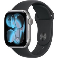 Apple Watch Series 11 42 мм (алюминиевый корпус, космический серый/черный, спортивный силиконовый ремешок S/M) Image #1