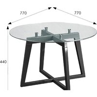 Мебелик Рилле 445 (серый графит/стекло прозрачное круг) Image #3