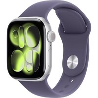 Apple Watch Series 11 42 мм (алюминиевый корпус, серебристый/фиолетовый туман, спортивный силиконовый ремешок S/M) Image #1