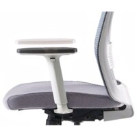 Bestuhl S30 White Pl с подголовником и рег. подлокотником (черная сетка/серая ткань) Image #9