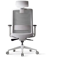 Bestuhl S30 White Pl с подголовником и рег. подлокотником (черная сетка/серая ткань) Image #4