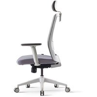 Bestuhl S30 White Pl с подголовником и рег. подлокотником (черная сетка/серая ткань) Image #2