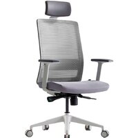 Bestuhl S30 White Pl с подголовником и рег. подлокотником (черная сетка/серая ткань)