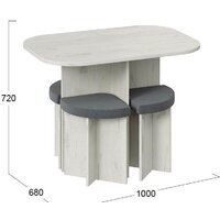 Трия Олимп (дуб крафт белый/велюр серый) Image #2