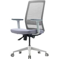 Bestuhl S30 White Pl без подголовника и рег. подлокотником (черная сетка/серая ткань)